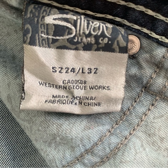 SILVER SUKI SURPLUS Women PLUS DarkWash Denim Jeans Stitch Flap Pocket 24/L32 - Picture 10 of 15